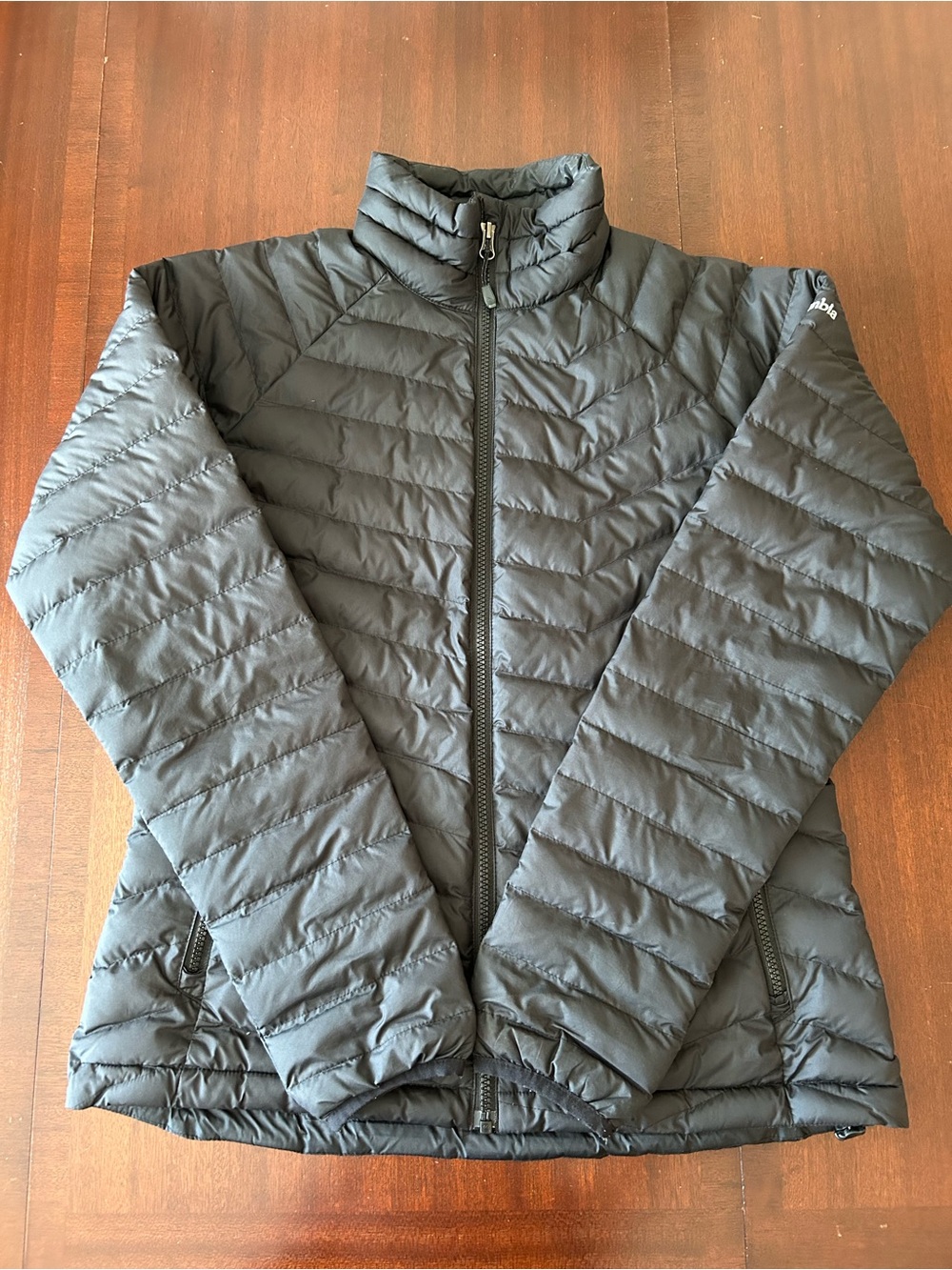 Columbia Women’s Omni Black Puffer Jacket M Full Zip Thermal Coil Nylon Outdoor